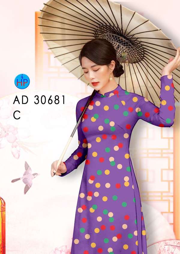 Vải Áo Dài Chấm Bi AD 30681 44